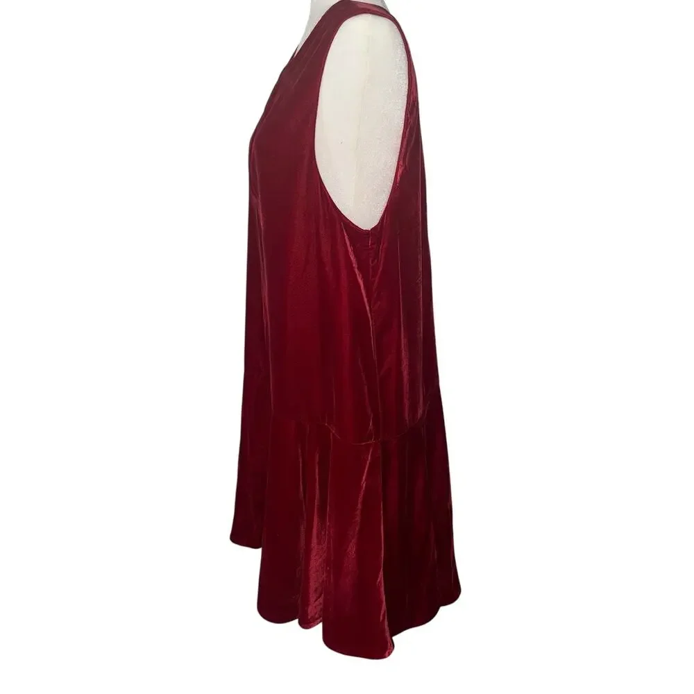 Free People Women L Dress‎ Drop Waist Velvet Romantic Feminine Formal  Wedding